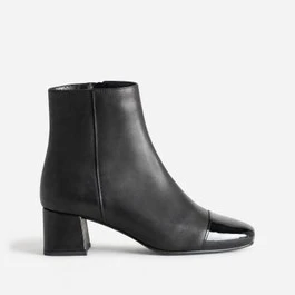 Boots noir cuir bout verni (taille 39)
