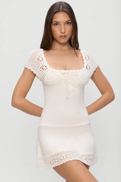 Lover Crochet Knit Mini Dress - White
