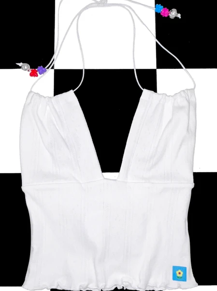 SWEET LORD O'MIGHTY! NYMPH POINTELLE TOP IN WHITE
