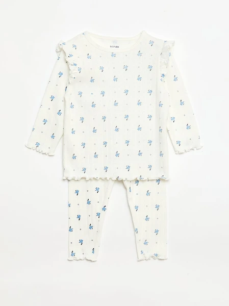 Ensemble pyjama en maille pointelle - 2 pièces