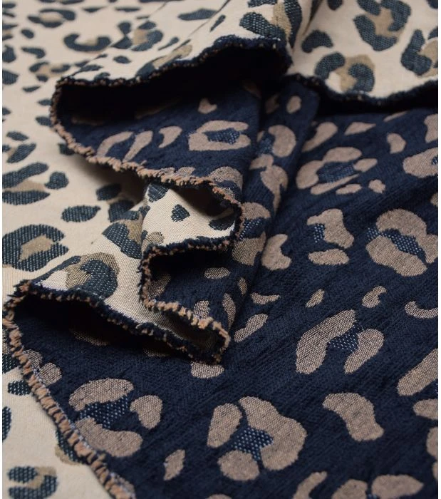 Tissu jacquard velours - Fauve