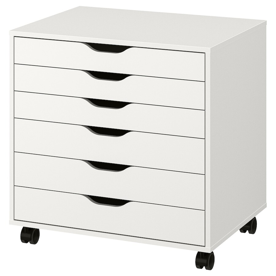 ALEX Caisson à tiroirs sur roulettes, blanc, 67x66 cm - IKEA Belgique