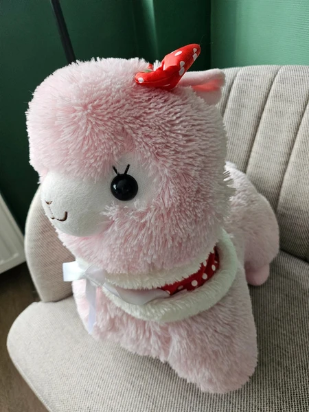 Peluche lama rose