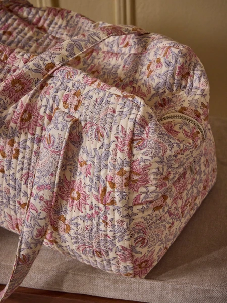 Sac week-end matelassé en tissu indien - imprimé Indore