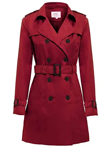SS7 Femmes Trench-Coat Femmes Mac (42, Rouge)