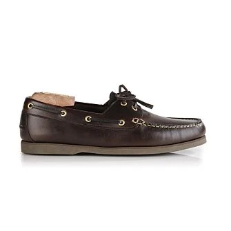 Chaussures bateau homme cuir Marron Foncé - TRAWLER