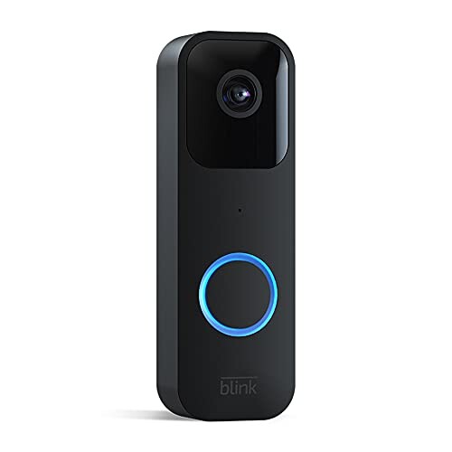 Découvrez Blink Video Doorbell | Audio bidirectionnel, vidéo HD, notifications de mouvements et de sonnette dans l'application, installation facile, Alexa intégré | Sans fil ou raccordée | Noir