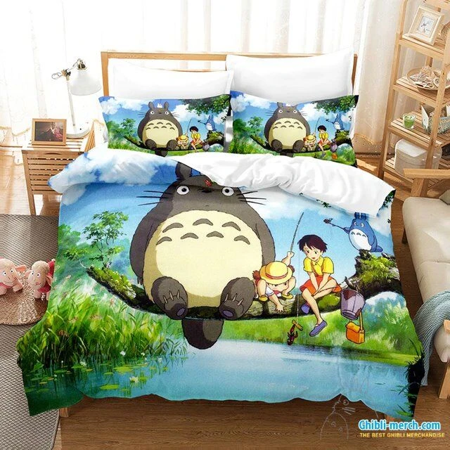 My Neighbour Totoro and Mei Bedding Set 3D 3PCS - Ghibli Merch Store - Official Studio Ghibli Merchandise