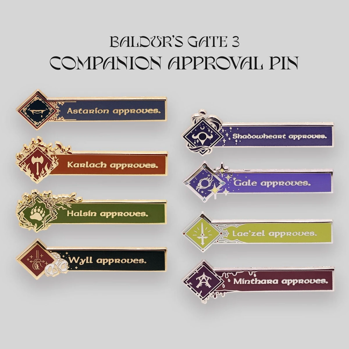 Baldurs Gate 3 Companion Approval enamel pin