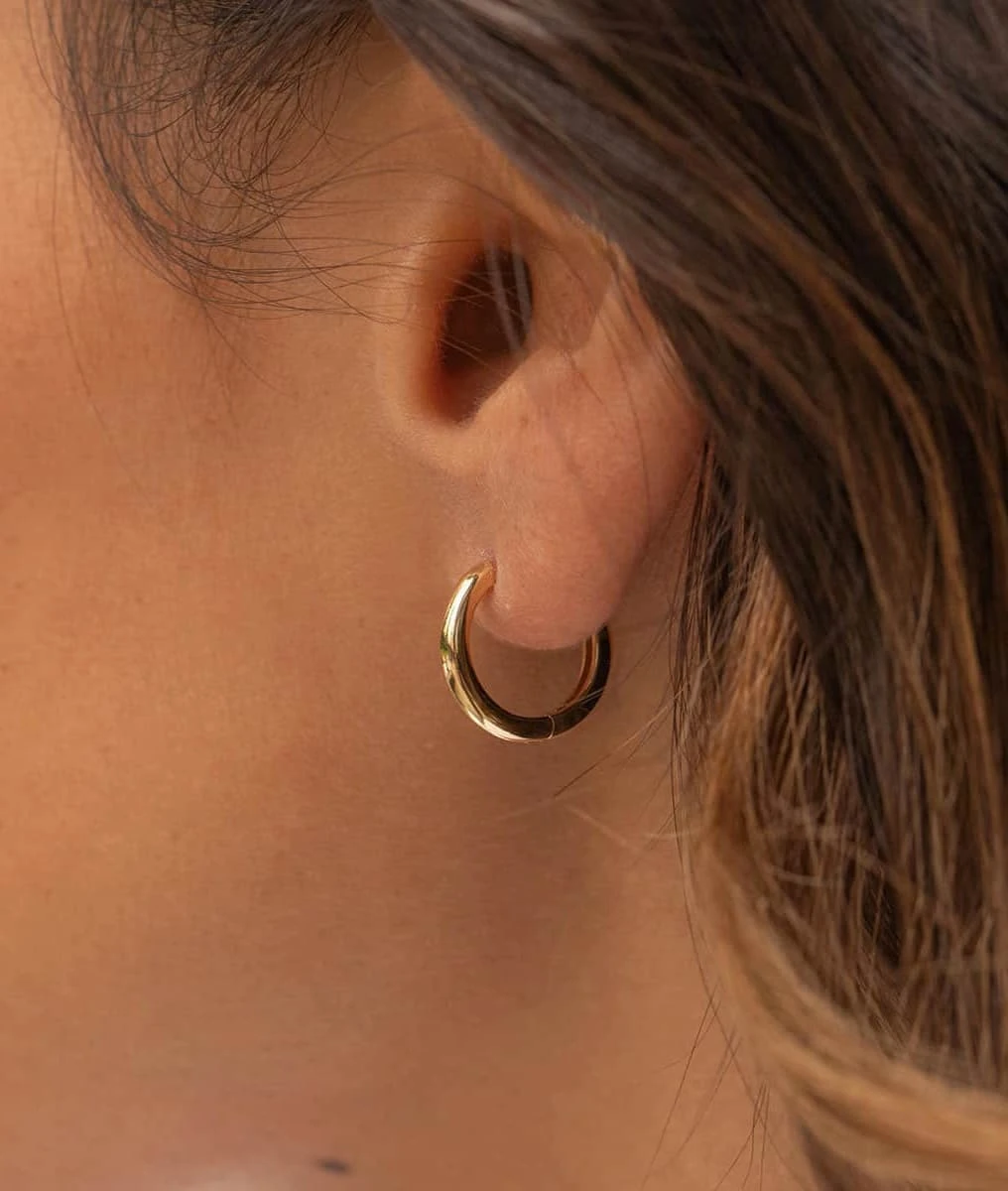 Boucles d'oreilles créoles lisses Plaqué or