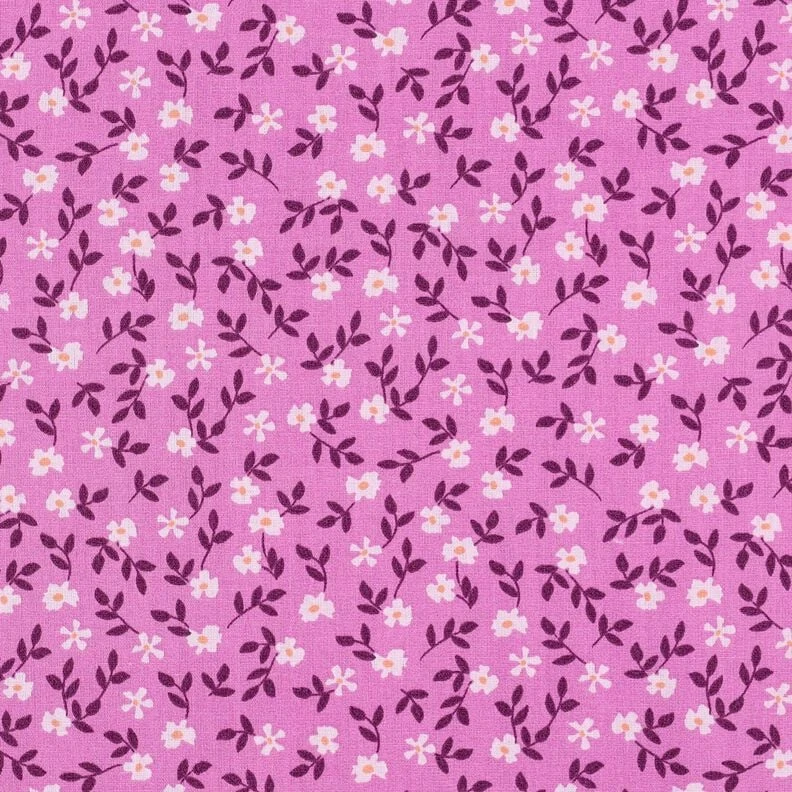GOTS Popeline coton Streublümchen | Poppy Fabrics – rose vif/blanc - Idéal pour Décoration pour enfants