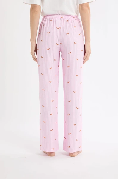 Pantalon de pyjama à rayures à motifs teckels