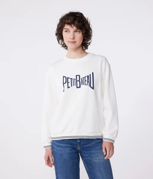 Sweatshirt femme en coton imprimé
