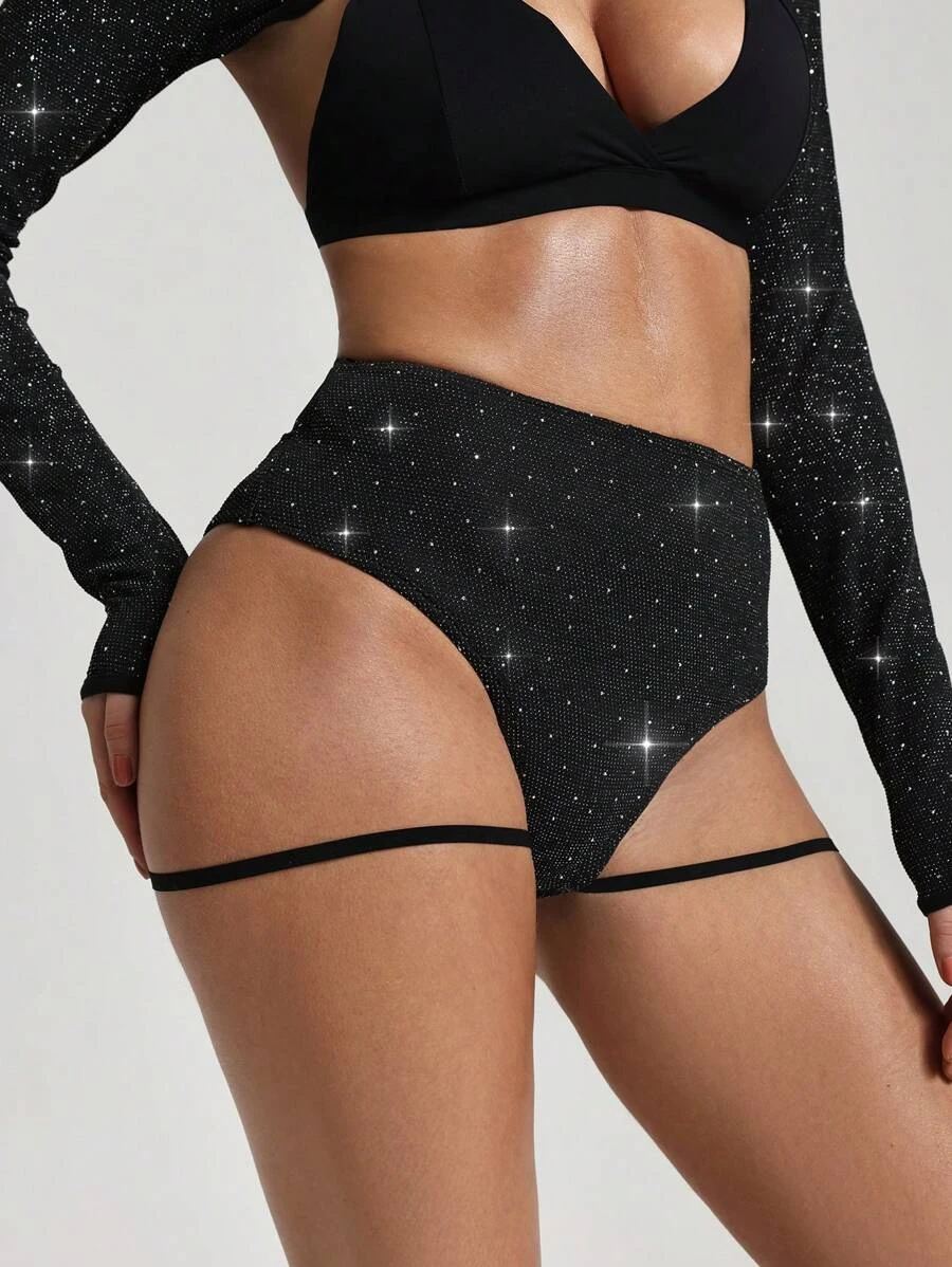 Menodora SHEIN Sport Culottes de sport brillantes et ajourées à la mode pour femmes | Mode en ligne | SHEIN FRANCE
