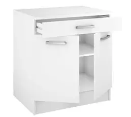 Bas 80 cm 2 portes 1 tiroir UNO blanc mat
