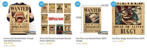 Top 5 One Piece Posters Wanted Most Loved by Fans 2024 - Official One Piece Merch Collection 2024 - One Piece Universe Store