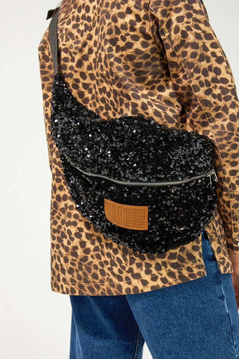 SAC BANANA SEQUINS NOIRS