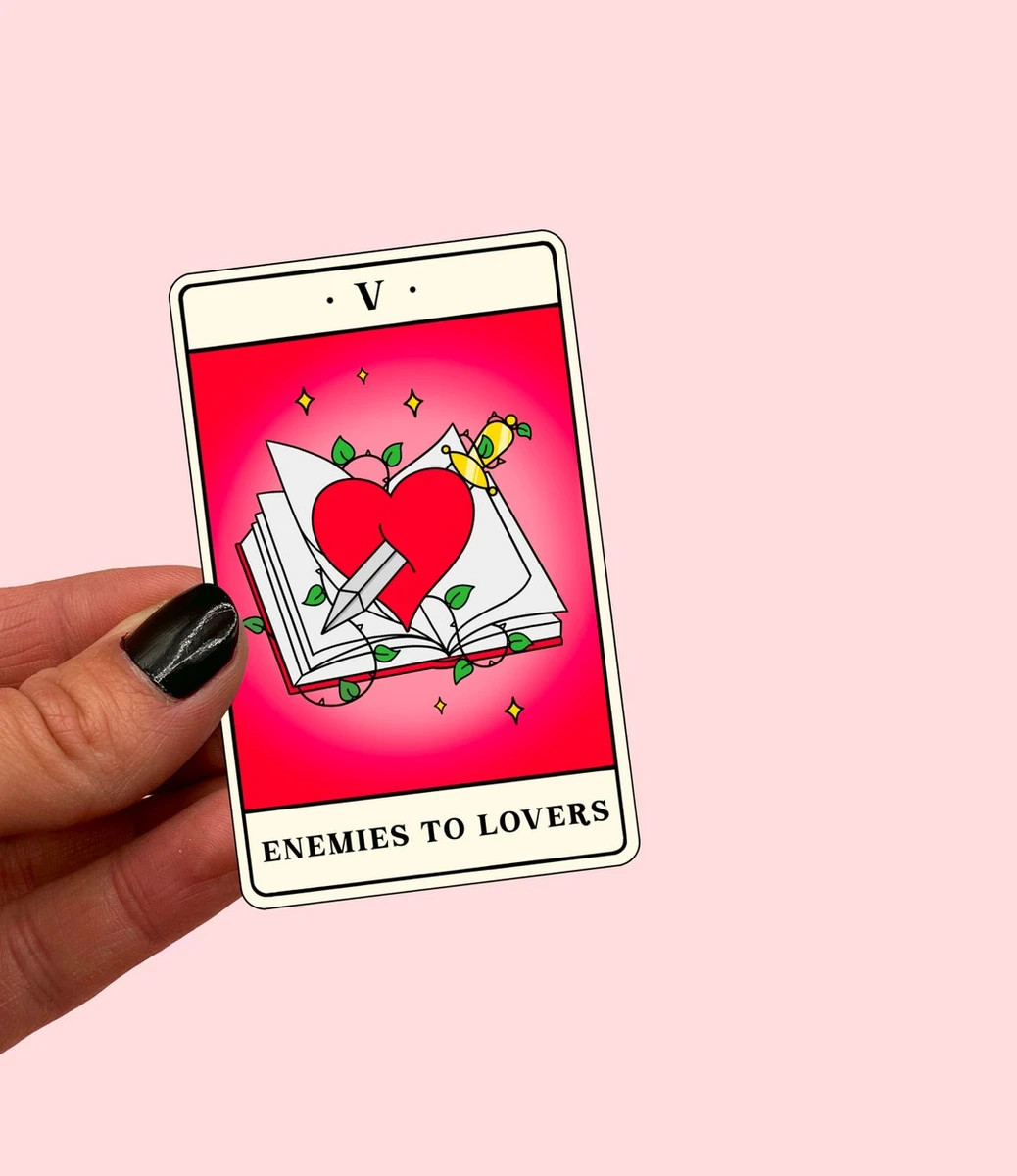 Enemies to Lovers tarot Card Sticker | book lover | bookish gift | book sticker | bujo | book tropes
