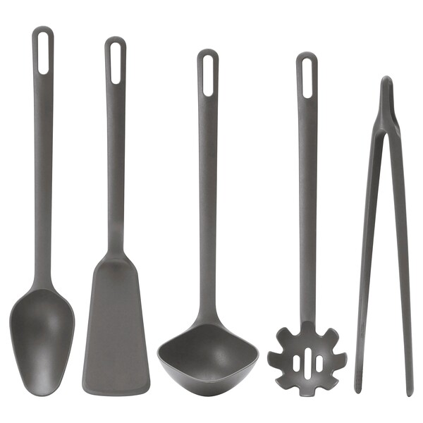 FULLÄNDAD Ustensiles, 5 pièces - gris - IKEA