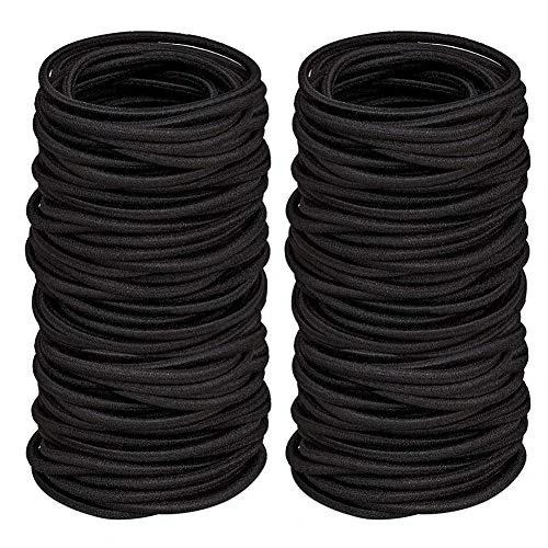 Liens de Cheveux 100 Pièces, 2mm Cheveux Élastiques Cravates, Mini Chouchous Bandes pour les Cheveux des Enfants Bébés Petites Filles dreadlocks Coiffure de Mariage, Noir