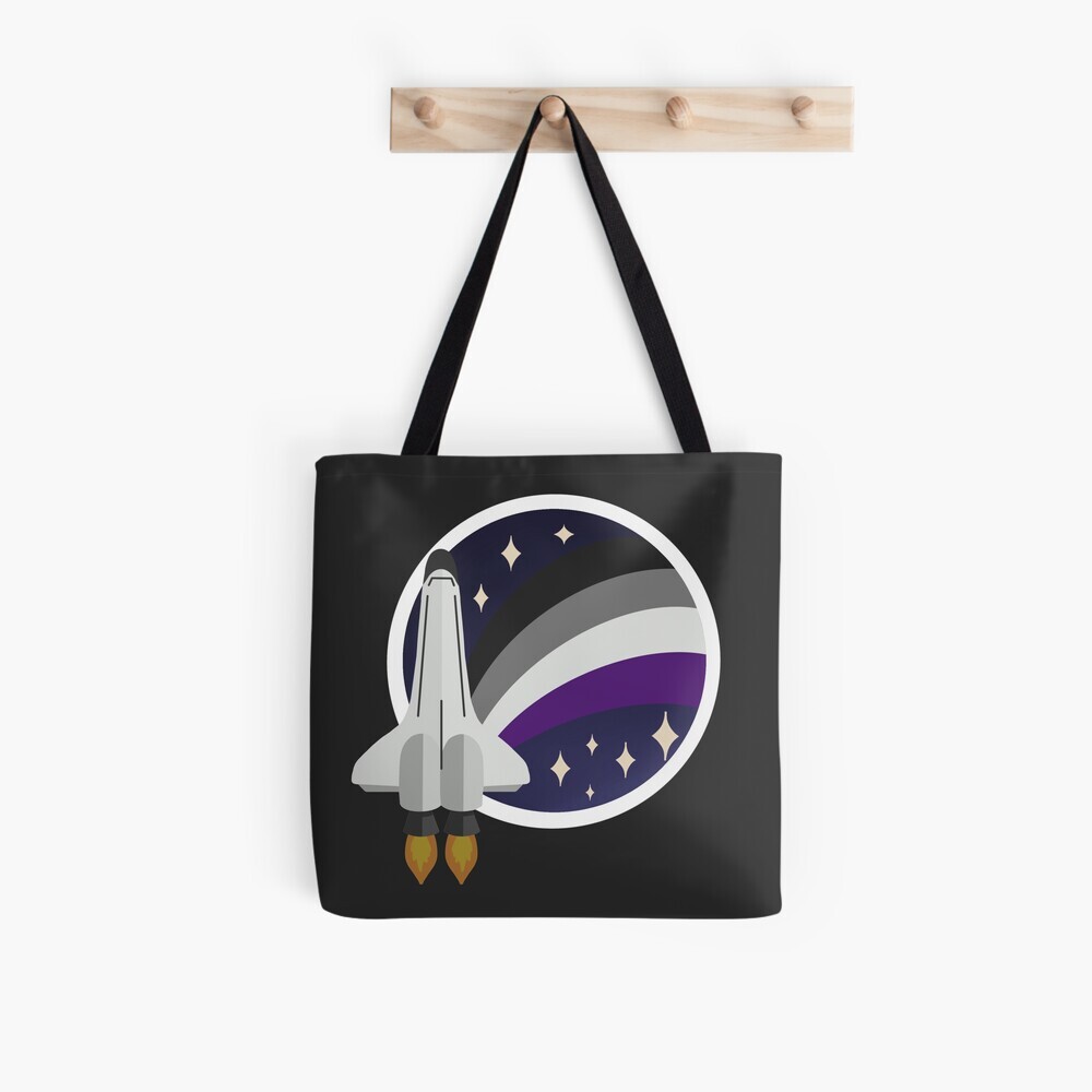 Retro Rocket - Drapeau de la fierté asexuée | Tote bag
