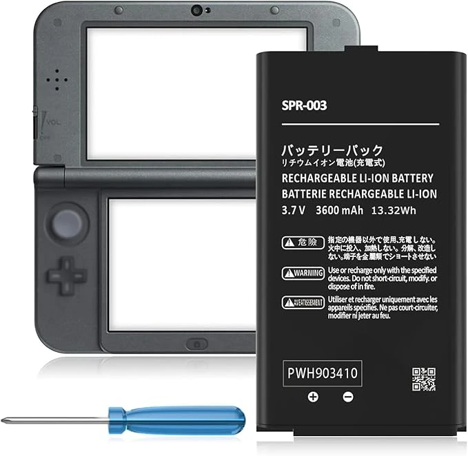 SPR-003 Batterie pour Nintendo 3DS XL New 3DS XL LL Console de Jeu, 3600mAh Haute capacité Batterie de Remplacement pour Nintendo Switch Console
