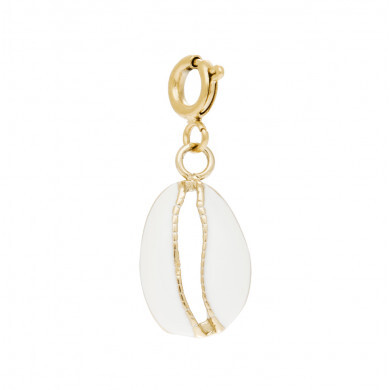 Charm coquillage (doré/blanc) - Bijoux Fantaisie Créateurs