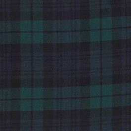 Tissu tartan à carreaux bleu marine et vert
