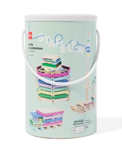 blocs de construction plats en bois 200 pièces