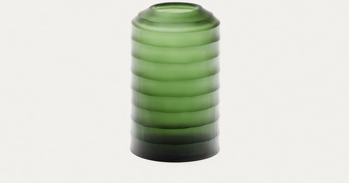 Vase Bunce en verre recyclé vert 195 cm | Kave Home