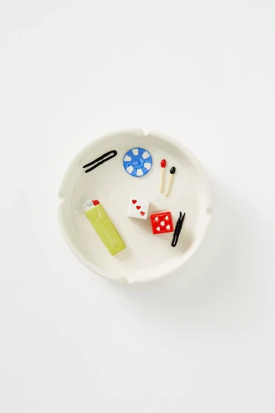 Vices Patterned Ceramic Ashtray