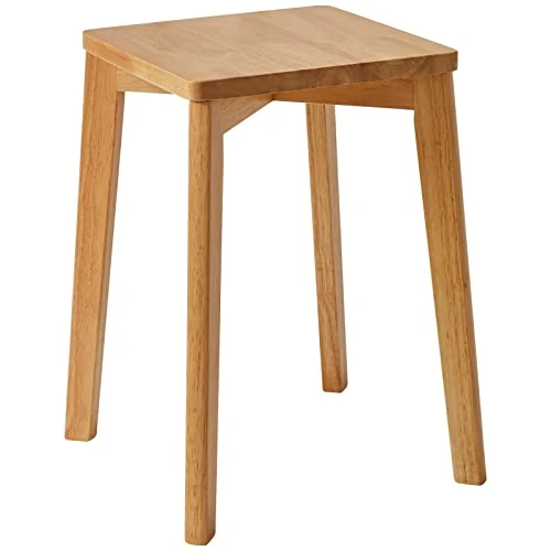 IBUYKE Chaise Salle à Manger/Tabourets de Bar Empilables en Bois Massif Sièges Lisses pour Salon, Cuisine, Bistrot pour Salon, Cuisine, Bistrot Bois Naturel 29x33x44cm RF-1501