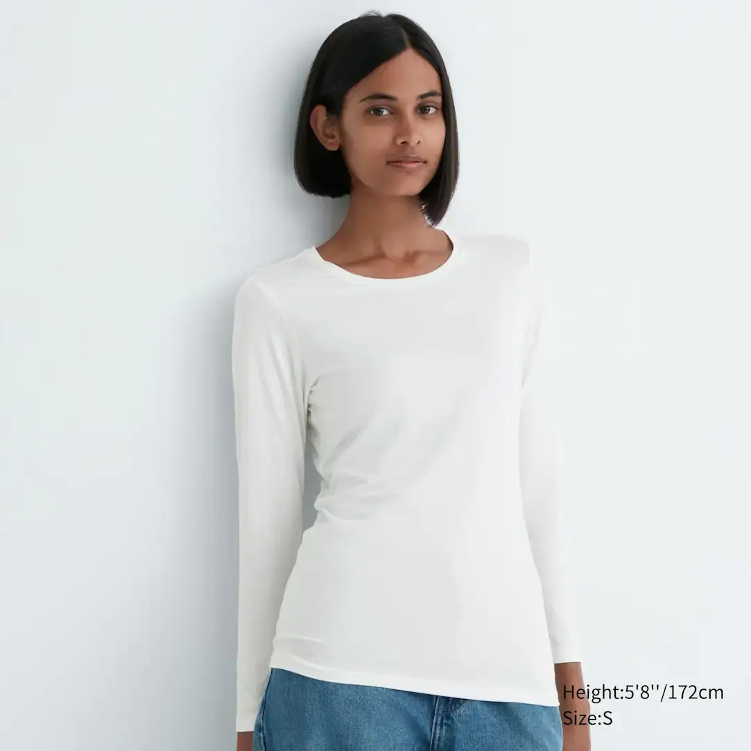 T-Shirt HEATTECH Col Rond Manches Longues | UNIQLO