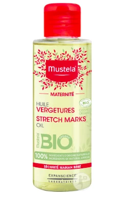 Mustela Maternité Huile Prévention Vergetures Flacon 105 ml - Tous les matins (ventre mais aussi cuisses, hanches, poitrine,..)