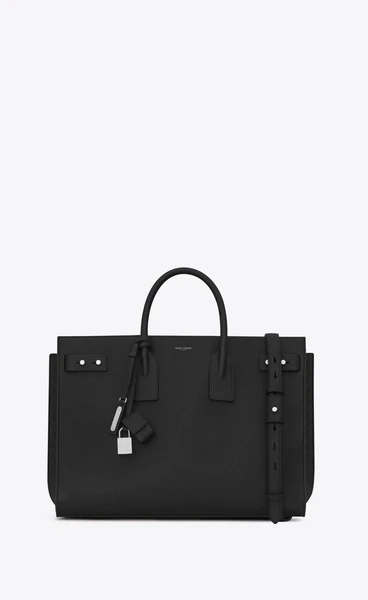 sac de jour large en cuir grainé