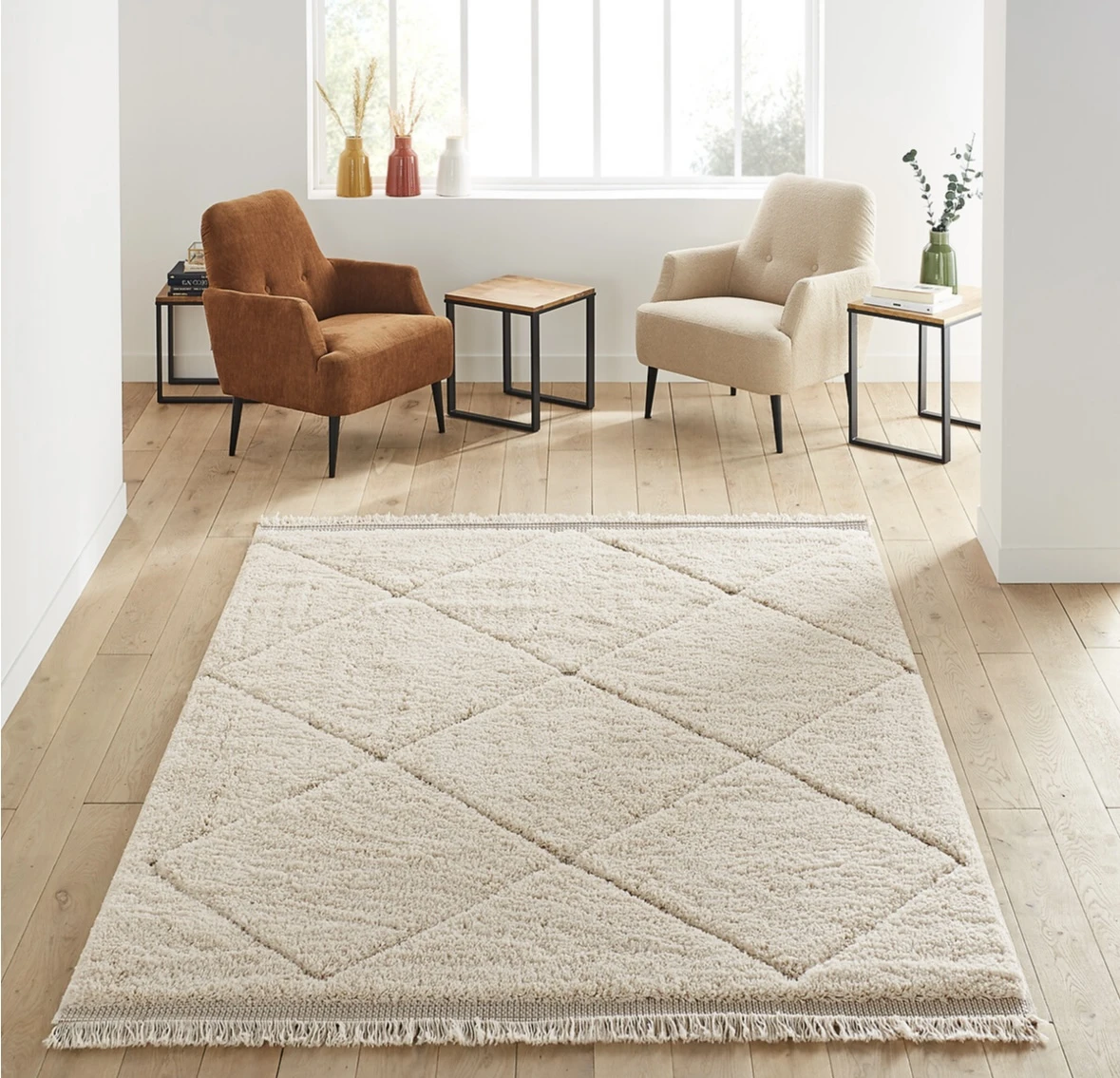 Tapis berbère blanc/crème