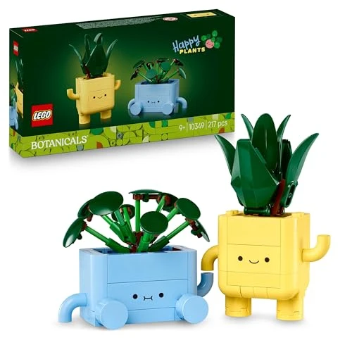 LEGO Botanicals Petites Plantes Souriantes - Jouet &amp; Loisirs Créatifs - 2 Plantes Artificielles, 2 Pots de Fleurs Colorés &amp; Visages Interchangeables - Cadeau Nature pour Fille dès 9 Ans &amp; Ado 10349