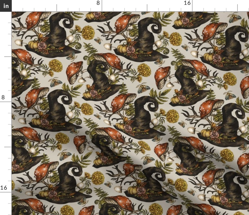 Halloween Black Witch Hat Fabric | Spoonflower