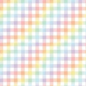 Pastel Rainbow Gradient Gingham - Small Fabric | Spoonflower