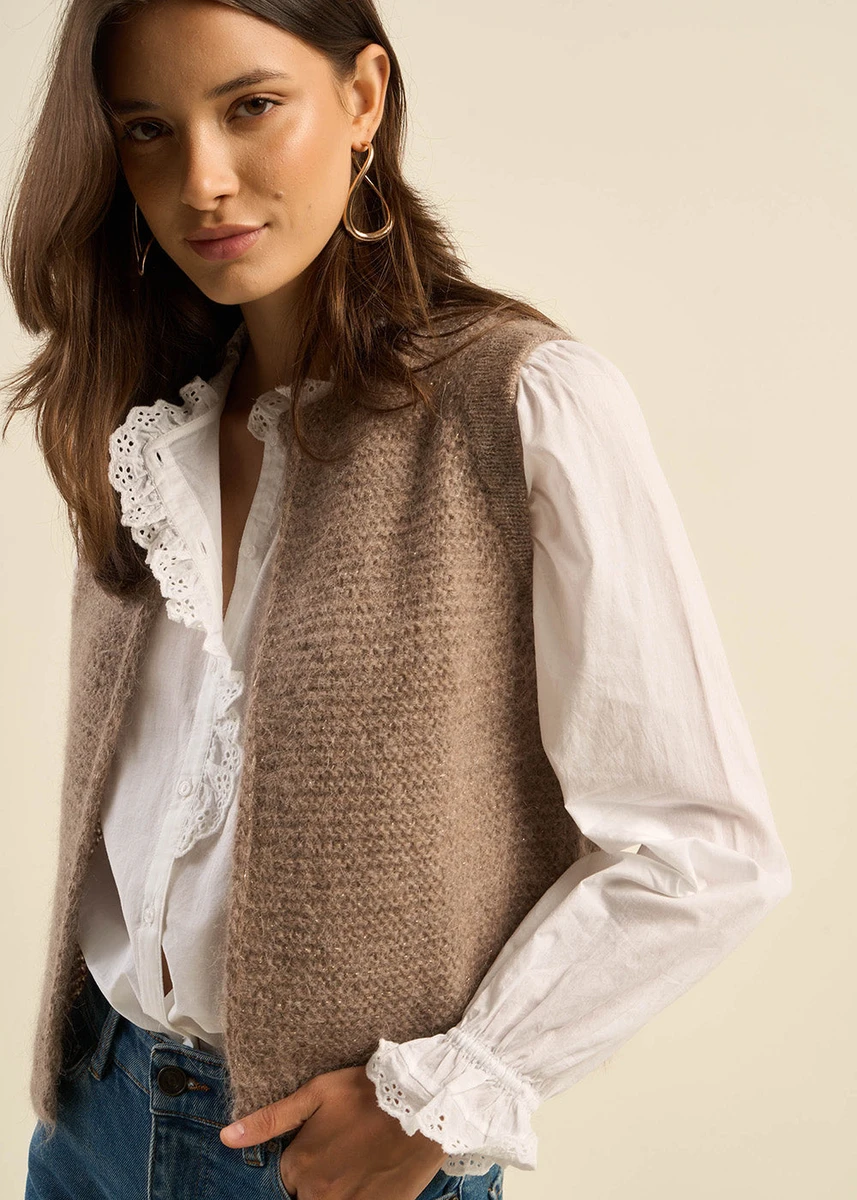Gilet sans manches en mohair