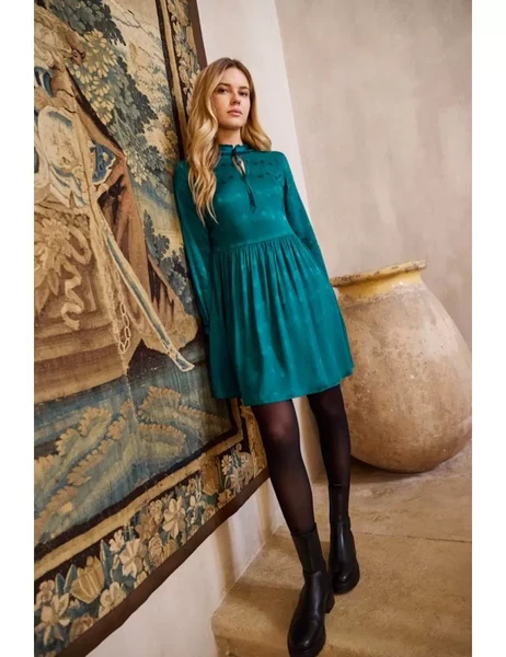 Robe satinée décolleté à nouer - Molly Bracken E-Shop