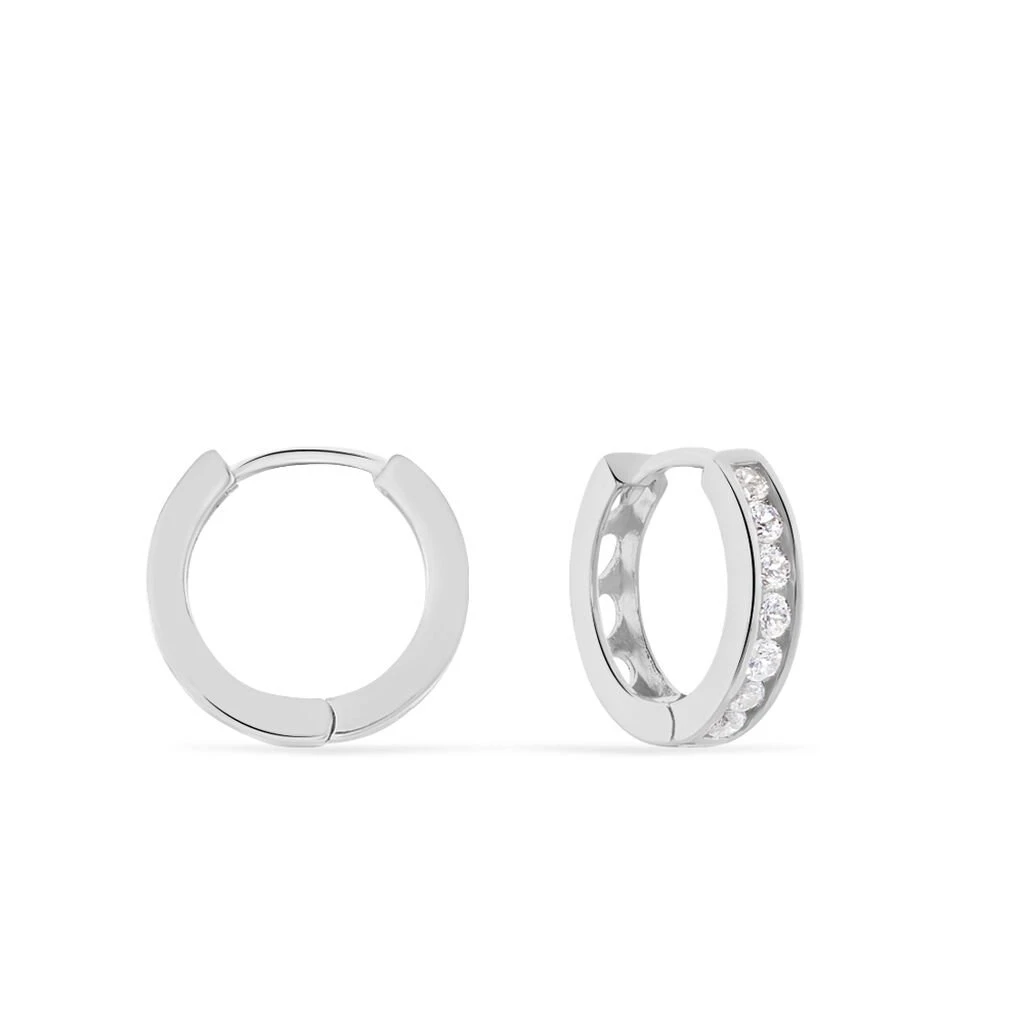 Créoles Anne-sixtine Argent Blanc Oxyde De Zirconium