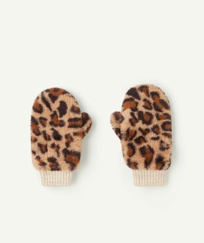 Moufles fille imprimé léopard