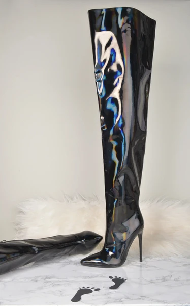 Black shiny thigh KANDEE