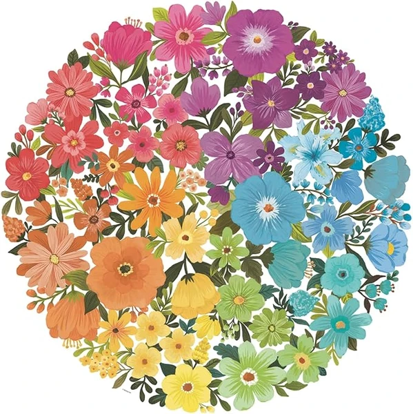 Ravensburger - Puzzle Adulte - Puzzle rond 500 pièces - Fleurs (Circle of Colors) - Adultes et enfants à partir de 12 ans - Puzzle de qualité supérieure - 17167