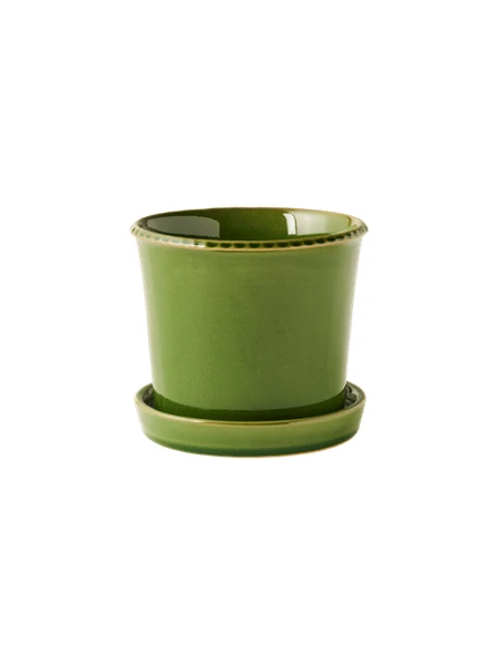 Pot de fleurs avec soucoupe | Céramique. Ø14,5 cm. | Forest Green