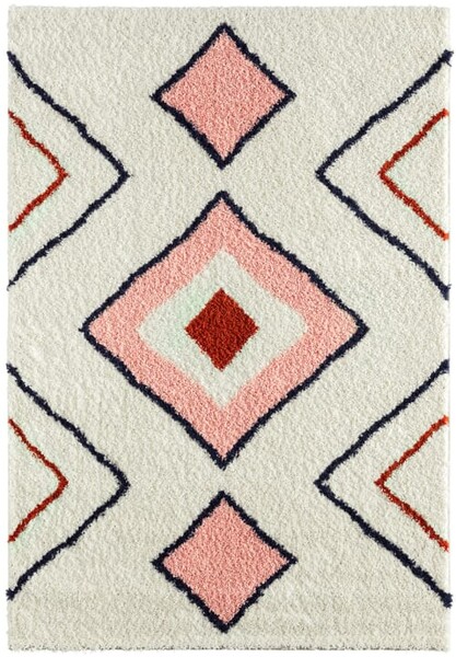 Tapis shaggy motifs berbère couleurs pastel 160x230 cm | Maisons du Monde