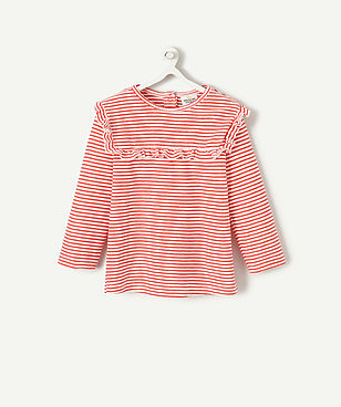 LE T-SHIRT RAYÉ À VOLANTS