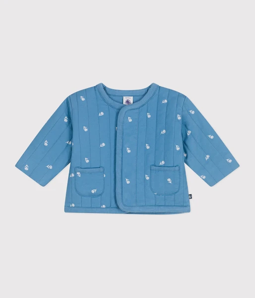 Veste bébé en coton matelassée, imprimé petites fleurs