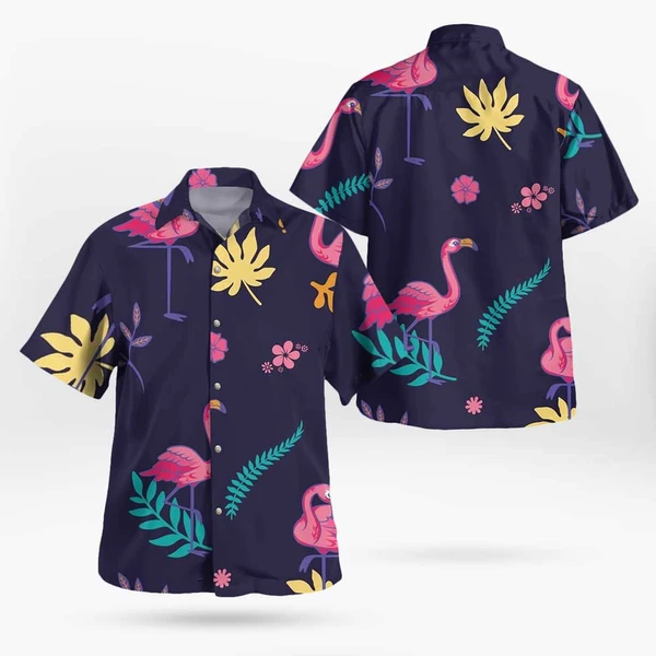 Summer Flamingo Pattern Tropical Hawaiian Shirt - Tropi Hawaiian Shirts